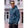 imageCOOFANDY Mens Hoodies Sweatshirts Long Sleeve Fashion Waffle Knit Pullover Hoodie with PocketDeep Blue