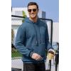 imageCOOFANDY Mens Hoodies Sweatshirts Long Sleeve Fashion Waffle Knit Pullover Hoodie with PocketDeep Blue