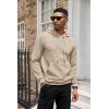 imageCOOFANDY Mens Hoodies Sweatshirts Long Sleeve Fashion Waffle Knit Pullover Hoodie with PocketKhaki