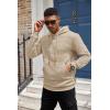 imageCOOFANDY Mens Hoodies Sweatshirts Long Sleeve Fashion Waffle Knit Pullover Hoodie with PocketKhaki