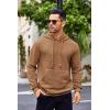 imageCOOFANDY Mens Hoodies Sweatshirts Long Sleeve Fashion Waffle Knit Pullover Hoodie with PocketLight Coffee