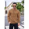 imageCOOFANDY Mens Hoodies Sweatshirts Long Sleeve Fashion Waffle Knit Pullover Hoodie with PocketLight Coffee