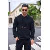 imageCOOFANDY Mens Hoodies Sweatshirts Long Sleeve Fashion Waffle Knit Pullover Hoodie with PocketNavy Blue