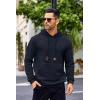 imageCOOFANDY Mens Hoodies Sweatshirts Long Sleeve Fashion Waffle Knit Pullover Hoodie with PocketNavy Blue