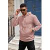imageCOOFANDY Mens Hoodies Sweatshirts Long Sleeve Fashion Waffle Knit Pullover Hoodie with PocketPale Pink