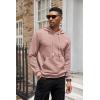 imageCOOFANDY Mens Hoodies Sweatshirts Long Sleeve Fashion Waffle Knit Pullover Hoodie with PocketPale Pink