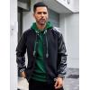 imageCOOFANDY Mens Hoodies Sweatshirts Long Sleeve Fashion Waffle Knit Pullover Hoodie with PocketPine Green