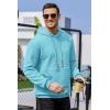 imageCOOFANDY Mens Hoodies Sweatshirts Long Sleeve Fashion Waffle Knit Pullover Hoodie with PocketSky Blue