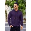 imageCOOFANDY Mens Hoodies Sweatshirts Long Sleeve Fashion Waffle Knit Pullover Hoodie with PocketViolet