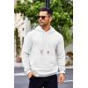 imageCOOFANDY Mens Hoodies Sweatshirts Long Sleeve Fashion Waffle Knit Pullover Hoodie with PocketWhite