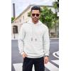 imageCOOFANDY Mens Hoodies Sweatshirts Long Sleeve Fashion Waffle Knit Pullover Hoodie with PocketWhite