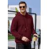 imageCOOFANDY Mens Hoodies Sweatshirts Long Sleeve Fashion Waffle Knit Pullover Hoodie with PocketWine Red
