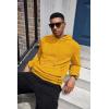 imageCOOFANDY Mens Hoodies Sweatshirts Long Sleeve Fashion Waffle Knit Pullover Hoodie with PocketYellow