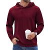 imageCOOFANDY Mens Hoodie Long Sleeve Hooded Pullover Casual Fashion Sweatshirts Drawstring Gym Hooded with Kanga PocketWine Red