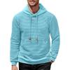 imageCOOFANDY Mens Hoodies Sweatshirts Long Sleeve Fashion Waffle Knit Pullover Hoodie with PocketSky Blue