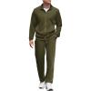 imageCOOFANDY Mens Tracksuits Casual Sweatsuit 2 Piece Full Zip Athletic Jogging Suit Sets Sport Sweat SuitArmy Green
