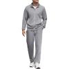 imageCOOFANDY Mens Tracksuits Casual Sweatsuit 2 Piece Full Zip Athletic Jogging Suit Sets Sport Sweat SuitLight Grey