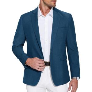 imageCOOFANDY Mens Casual Blazer One Button Sport Coat Slim Fit Lightweight Suit Blazer JacketBlue