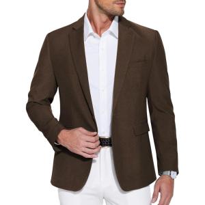 imageCOOFANDY Mens Casual Blazer One Button Sport Coat Slim Fit Lightweight Suit Blazer JacketBrown