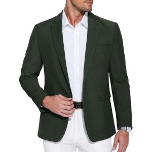 imageCOOFANDY Mens Casual Blazer One Button Sport Coat Slim Fit Lightweight Suit Blazer JacketDeep Green