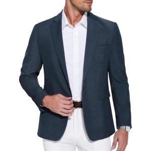imageCOOFANDY Mens Casual Blazer One Button Sport Coat Slim Fit Lightweight Suit Blazer JacketNavy Blue
