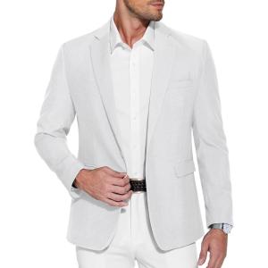 imageCOOFANDY Mens Casual Blazer One Button Sport Coat Slim Fit Lightweight Suit Blazer JacketWhite