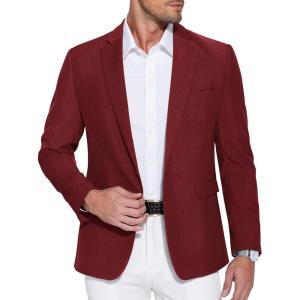 imageCOOFANDY Mens Casual Blazer One Button Sport Coat Slim Fit Lightweight Suit Blazer JacketWine Red