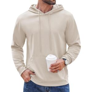 imageCOOFANDY Mens Hoodie Long Sleeve Hooded Pullover Casual Fashion Sweatshirts Drawstring Gym Hooded with Kanga PocketMoon Gray
