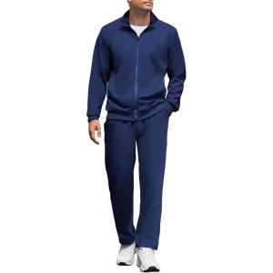imageCOOFANDY Mens Tracksuits Casual Sweatsuit 2 Piece Full Zip Athletic Jogging Suit Sets Sport Sweat SuitNavy