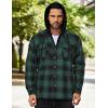 imageCOOFANDY Mens Flannel Shirt Jacket Warm Quilted Lined Hooded Long Sleeve Plaid Shirt JacketsBlack  Green Plaid