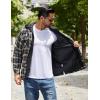 imageCOOFANDY Mens Flannel Shirt Jacket Warm Quilted Lined Hooded Long Sleeve Plaid Shirt JacketsBlack Khaki Plaid