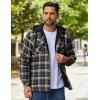 imageCOOFANDY Mens Flannel Shirt Jacket Warm Quilted Lined Hooded Long Sleeve Plaid Shirt JacketsBlack Khaki Plaid