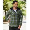 imageCOOFANDY Mens Flannel Shirt Jacket Warm Quilted Lined Hooded Long Sleeve Plaid Shirt JacketsNavy  Army Green Plaid