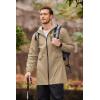 imageCOOFANDY Mens Long Raincoat Ligtweight Rain Jacket Waterproof Outdoor Jackets with HoodKhaki