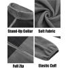 imageCOOFANDY Mens Soft Polar Fleece Jacket Lightweight Full Zip Jackets Casual Outdoor Warm Jackets Coats with PocketsBlackdark Grey