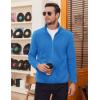 imageCOOFANDY Mens Soft Polar Fleece Jacket Lightweight Full Zip Jackets Casual Outdoor Warm Jackets Coats with PocketsBlue