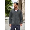 imageCOOFANDY Mens Soft Polar Fleece Jacket Lightweight Full Zip Jackets Casual Outdoor Warm Jackets Coats with PocketsDark Grey