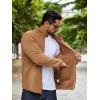 imageCOOFANDY Mens Soft Polar Fleece Jacket Lightweight Full Zip Jackets Casual Outdoor Warm Jackets Coats with PocketsLight Brown