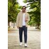 imageCOOFANDY Mens Soft Polar Fleece Jacket Lightweight Full Zip Jackets Casual Outdoor Warm Jackets Coats with PocketsLight Khaki