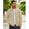 imageCOOFANDY Mens Soft Polar Fleece Jacket Lightweight Full Zip Jackets Casual Outdoor Warm Jackets Coats with PocketsLight Khaki