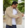imageCOOFANDY Mens Soft Polar Fleece Jacket Lightweight Full Zip Jackets Casual Outdoor Warm Jackets Coats with PocketsLight Khaki