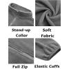 imageCOOFANDY Mens Soft Polar Fleece Jacket Lightweight Full Zip Jackets Casual Outdoor Warm Jackets Coats with PocketsMedium Grey