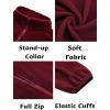 imageCOOFANDY Mens Soft Polar Fleece Jacket Lightweight Full Zip Jackets Casual Outdoor Warm Jackets Coats with PocketsWine Red