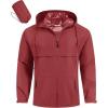 imageCOOFANDY Mens Rain Jacket Waterproof with Hood Packable Rain Coat Lightweight Windbreaker for Hiking Golf OutdoorWine Red