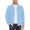 imageCOOFANDY Mens Soft Polar Fleece Jacket Lightweight Full Zip Jackets Casual Outdoor Warm Jackets Coats with PocketsLight Blue