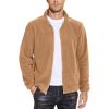 imageCOOFANDY Mens Soft Polar Fleece Jacket Lightweight Full Zip Jackets Casual Outdoor Warm Jackets Coats with PocketsLight Brown