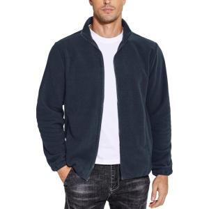 imageCOOFANDY Mens Soft Polar Fleece Jacket Lightweight Full Zip Jackets Casual Outdoor Warm Jackets Coats with PocketsNavy Blue