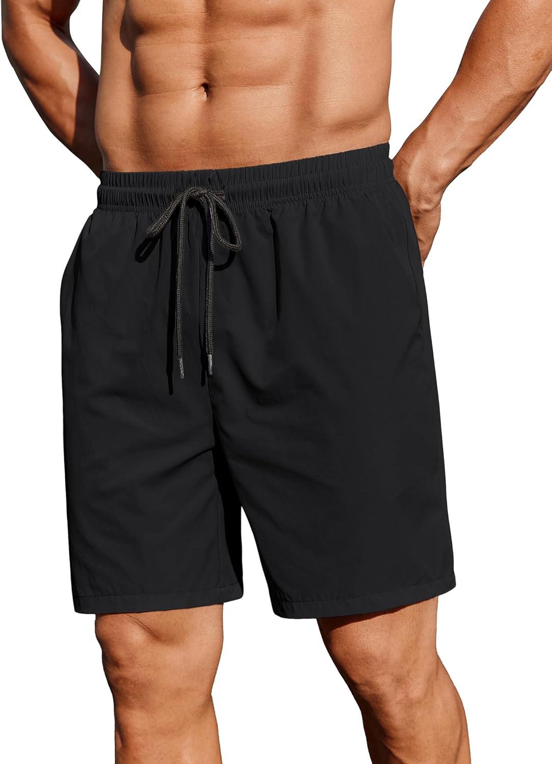 imageCOOFANDY Mens 2 Pack Gym Workout Shorts 7 Inch Lightweight Athletic Shorts Quick Dry Running Shorts with PocketsBlack