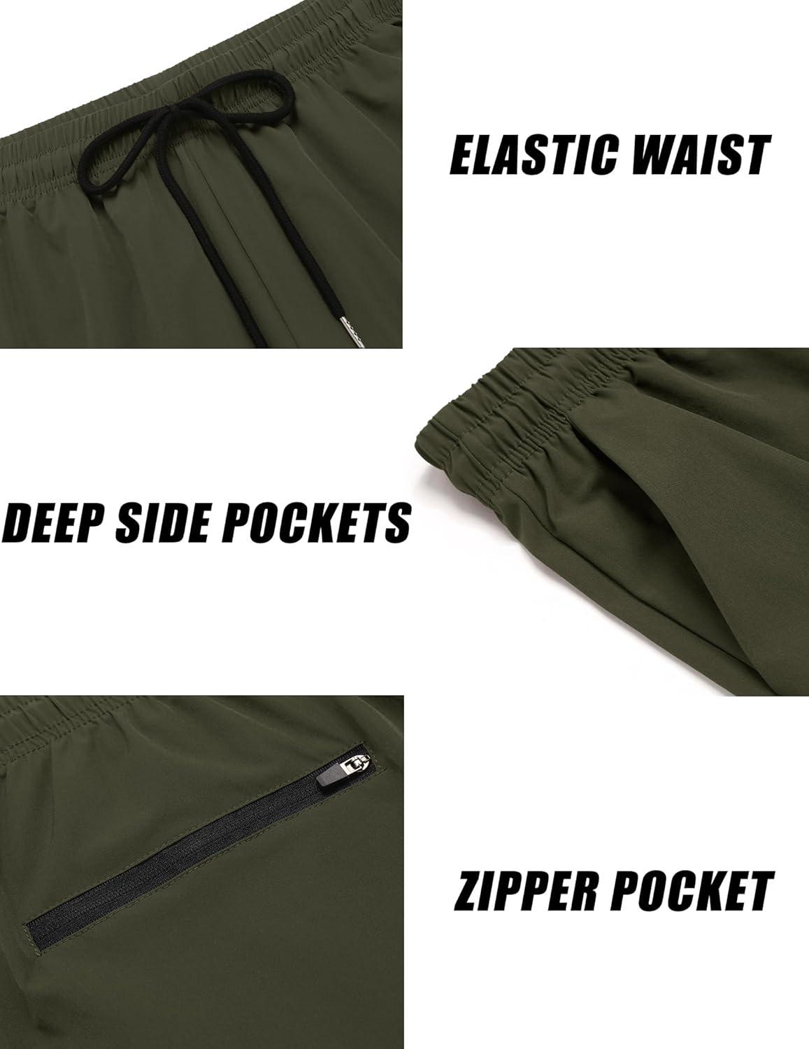 imageCOOFANDY Mens 2 Pack Gym Workout Shorts 7 Inch Lightweight Athletic Shorts Quick Dry Running Shorts with PocketsBlackArmy Green