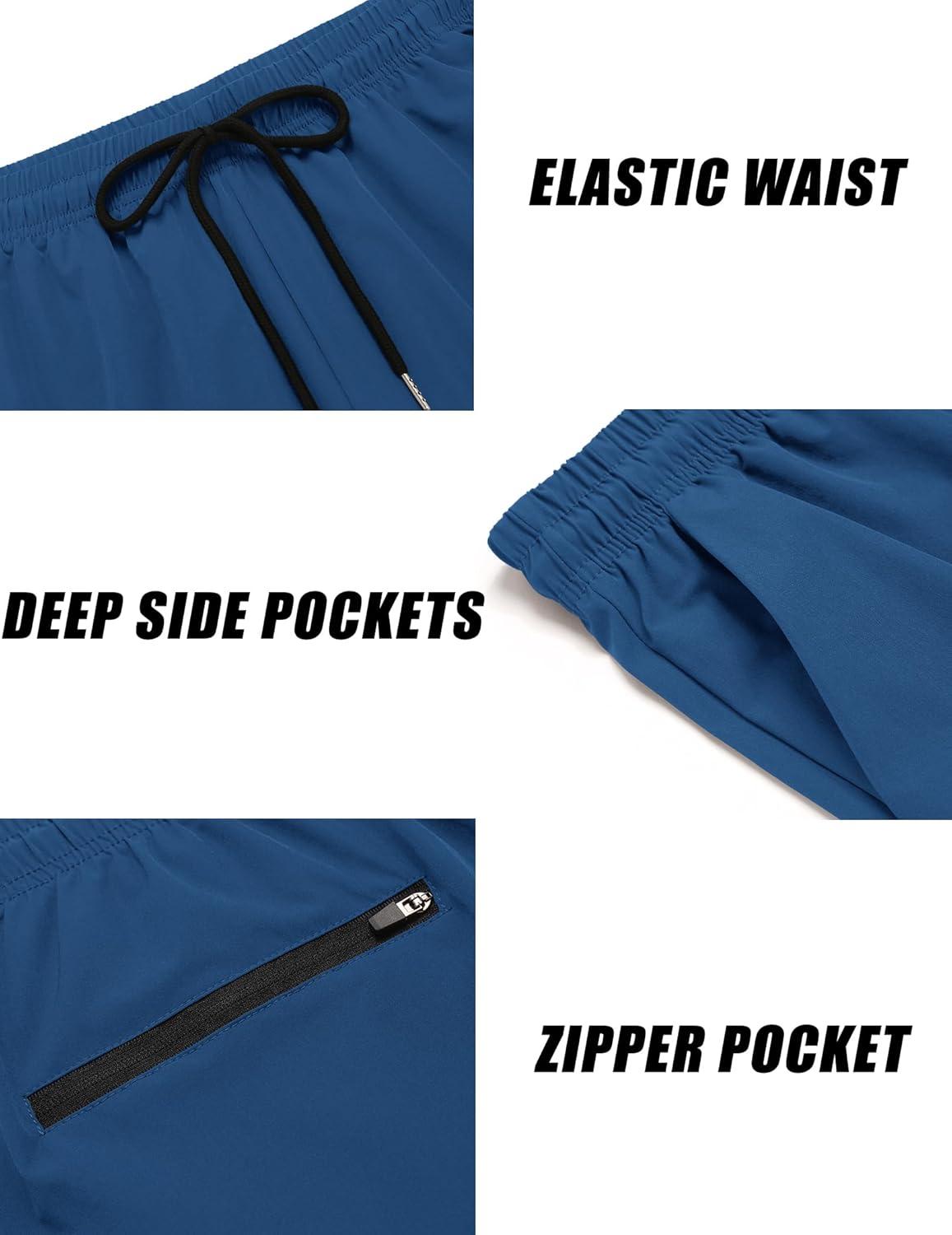 imageCOOFANDY Mens 2 Pack Gym Workout Shorts 7 Inch Lightweight Athletic Shorts Quick Dry Running Shorts with PocketsBlackBlue
